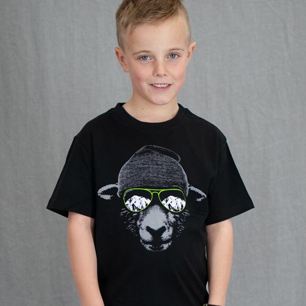 Sheep Shades Kids T Shirt Blk Global Culture